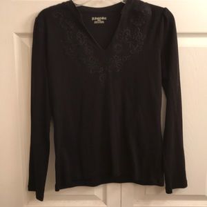 Black embroidered shirt